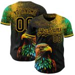 Personalized Black Gold 3D Pattern Holi Color Powder Baseball Jersey Authentic Personalized Black Gold 3D Pattern Design