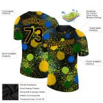 Black Gold 3D Pattern Holi Festival T-Shirt - Personalized Color Powder Performance Tee Personalized Black Gold 3D Pattern