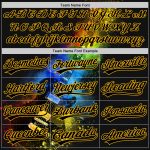 Personalized Psychedelic Colors Black Gold 3D Music Festival Guitar Authentic Baseball Jersey Custom Name & Number Personalized