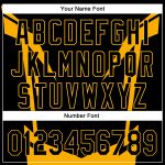 Custom 3D Pattern Baseball Jersey with Personalized Name and Number - Black Gold Design, Sharp Edges, Authentic Team Jersey