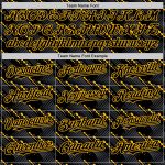 Custom Black Gold 3D Pattern Baseball Jersey with Personalized Name and Number - Authentic Team Apparel Personalized Black