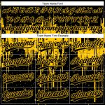 Custom Name and Number Black Gold Dripping Splatter Art Unisex Two-Button Softball Jersey - Personalized Team Apparel Personalized