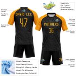 Custom Name Number Volleyball Jersey - Personalized Black Gold Animal Print Sublimation Uniform Personalized Black Gold Animal