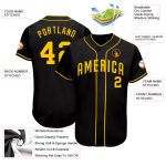 Personalized Black Gold Baseball Jersey - Custom Authentic Team Apparel Personalized Black Gold Authentic Baseball Jersey