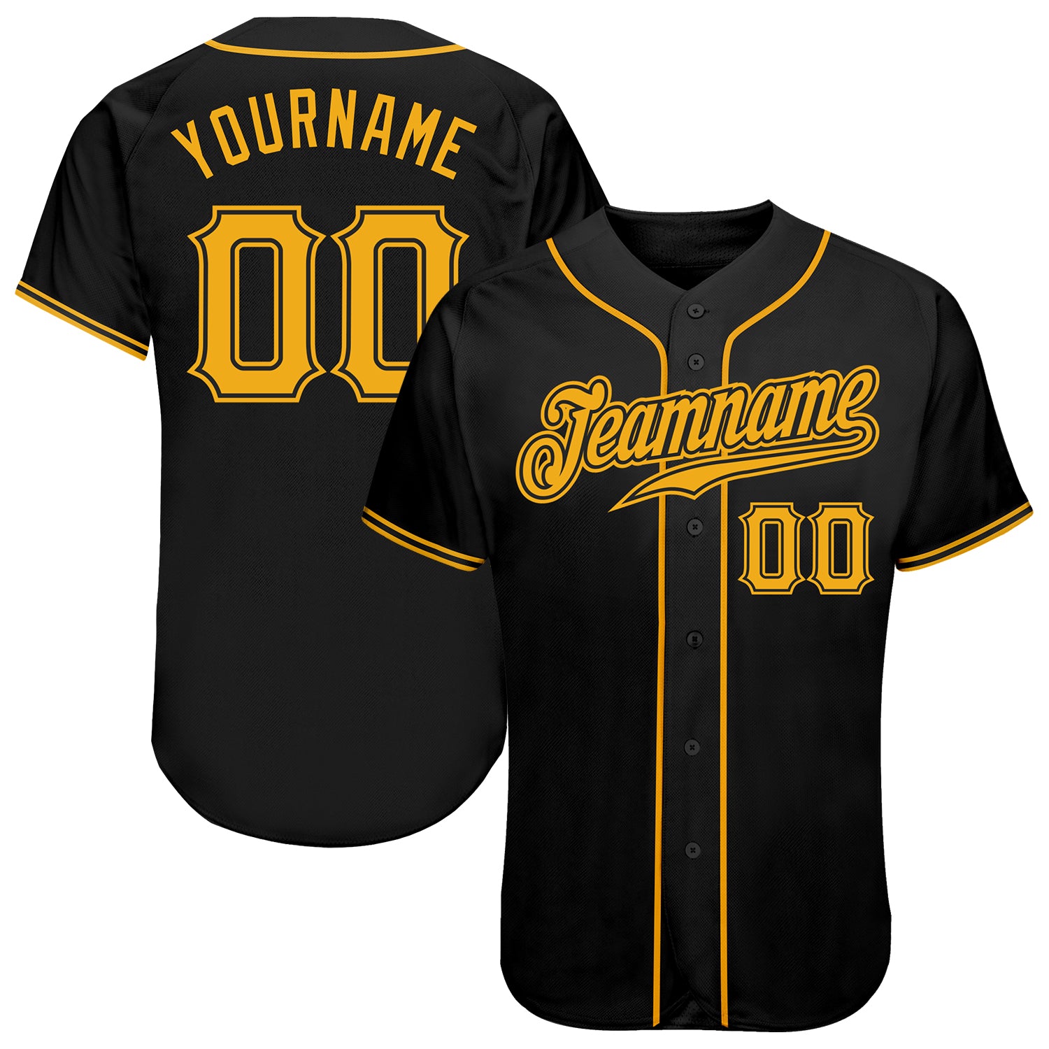 Custom Name Number Baseball Jersey Personalized Black Gold Authentic Team Jersey Personalized Black Gold Authentic Baseball