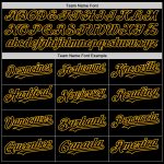 Custom Personalized Black Gold Sleeveless Baseball Jersey with Name and Number Personalized Black Gold Authentic Sleeveless