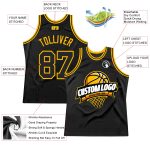 Personalized Black Gold Basketball Jersey - Authentic Throwback Design Personalized Black Gold Authentic Throwback Basketball