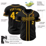 Personalized Black Gold Baseball Jersey for Adults - Custom Name & Number 4 Personalized Black Gold Baseball Jersey 4