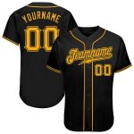 Custom Black and Gold Baseball Jersey - Personalized Sports Apparel Personalized Black Gold Baseball Jersey