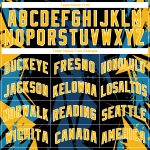 Custom Name and Number Basketball Jersey - Personalized Black and Gold 3D Geometric Pattern Design in Blue Personalized Black