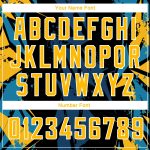 Custom Name and Number Basketball Jersey - Personalized Black and Gold 3D Geometric Pattern Design in Blue Personalized Black