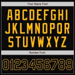 Personalized Black Gold Varsity Letterman Jacket Full-Snap Bomber for Men Personalized Black Gold Bomber Full-Snap Varsity