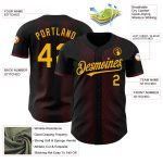 Custom Name and Number Black Gold-Burgundy 3D Geometric Baseball Jersey - Personalized Team Apparel Personalized Black Gold-Burgundy
