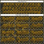 Personalized Black Gold Tiger 3D Varsity Letterman Jacket Full-Snap Bomber Personalized Black Gold Check And Tiger 3D Bomber