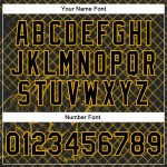 Personalized Black Gold Tiger 3D Varsity Letterman Jacket Full-Snap Bomber Personalized Black Gold Check And Tiger 3D Bomber
