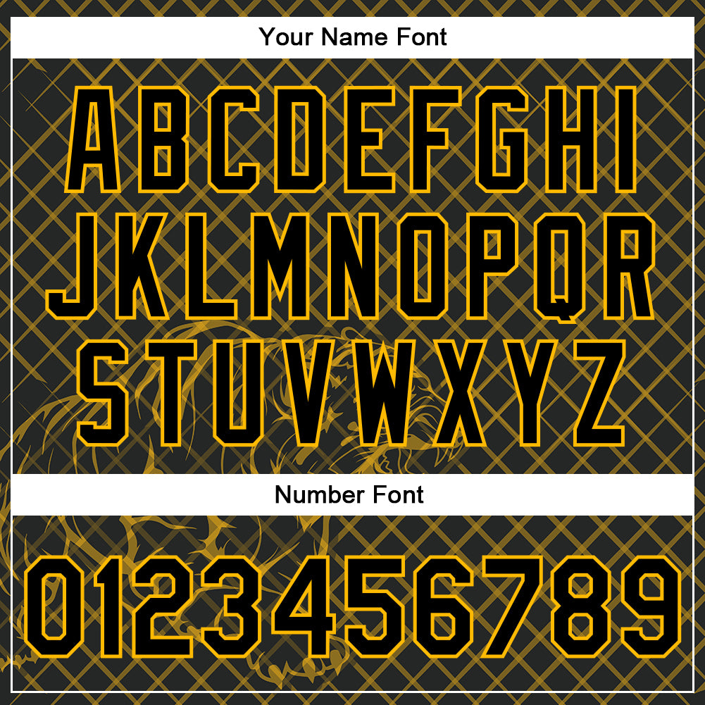 Personalized Black Gold Check And Tiger 3D Bomber Full-Snap Varsity Letterman Jacket Personalized Black Gold Tiger 3D Varsity Letterman Jacket Full-Snap Bomber Personalized Black Gold Check And Tiger 3D Bomber - Image 7