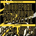 Personalized Black Gold Fluid Shapes Soccer Jersey Uniform for Sublimation Printing Personalized Black Gold Fluid Shapes