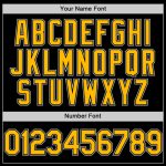 Custom Personalized Varsity Letterman Hoodie Jacket Black Gold-Gray Bomber with Team Name and Number Personalized Black Gold-Gray