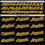Custom Personalized Varsity Letterman Hoodie Jacket Black Gold-Gray Bomber with Team Name and Number Personalized Black Gold-Gray