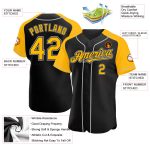 Personalized Black Gray Gold Raglan Baseball Jersey - Custom Sports Apparel Personalized Black Gold-Gray Raglan Sleeves Baseball