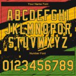 Personalized Black History Month 3D Bomber Varsity Letterman Jacket in Gold-Green Personalized Black Gold-Green Black History
