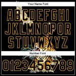 Custom Black Gold 3D Heron and Tiger Varsity Jacket with Name and Number - Full Snap Bomber Design Personalized Black Gold