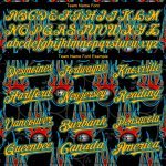Personalized 3D Bowling Ball Hotrod Flame Black Gold-Lakes Blue Baseball Jersey Personalized Black Gold-Lakes Blue 3D Bowling
