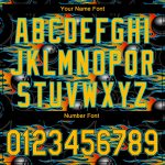 Personalized 3D Pattern Bowling Ball Black Gold-Lakes Blue with Hotrod Flame Authentic Baseball Jersey Team Custom Name & Number