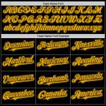 Personalized Black Gold Baseball Jersey - Authentic Throwback Mesh Design Personalized Black Gold Mesh Authentic Throwback