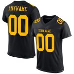 Personalized Black Gold Mesh Football Jersey - Custom Sports Team Apparel Personalized Black Gold Mesh Football Jersey