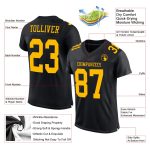 Personalized Black Gold Mesh Football Jersey - Custom Sports Team Apparel Personalized Black Gold Mesh Football Jersey