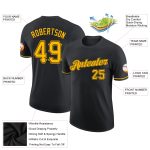 Personalized Custom Team Name and Number Black Gold Performance T-Shirt Personalized Black Gold Performance T-Shirt Team
