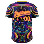 Personalized 3D Abstract Black Gold-Pink Baseball Jersey Design Personalized Black Gold-Pink 3D Abstract Painting Baseball
