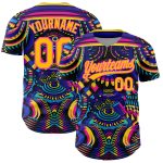 Custom Abstract Baseball Jersey - Personalized Black Gold-Pink 3D Pattern Design with Name and Number Personalized Black