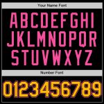 Custom Name and Number Black Gold-Pink Two Tone Hoodie Jacket Varsity Letterman Bomber Full-Snap Personalized Black Gold-Pink