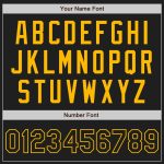 Personalized Custom Black Gold Pinstripe Baseball Jersey with Team Name & Number - Authentic Design Personalized Black Gold