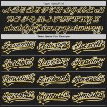 Custom Name Number Baseball Jersey Personalized Black Gold Pinstripe Black White Authentic Team Jersey Personalized Black