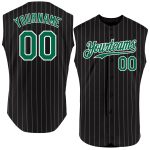 Custom Name Number Personalized Black Gold Pinstripe Baseball Jersey Authentic Sleeveless Team Gear Personalized Black Gold