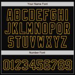 Personalized Black and Gold Pinstripe Varsity Jacket Full-Snap Bomber Letterman Jacket Personalized Black Gold Pinstripe