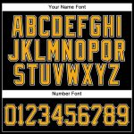 Custom Personalized Black Gold Pinstripe Baseball Jersey with Name and Number - Authentic Team Style Personalized Black Gold