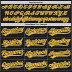 Custom Black Gold Pinstripe Gold White Baseball Jersey - Personalized Sportswear for Fans Personalized Black Gold Pinstripe