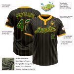 Custom Name and Number Unisex Softball Jersey, Personalized Black Gold Pinstripe, Two-Button Design, Team Apparel Personalized