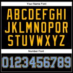 Personalized Black Gold Pinstripe Basketball Jersey - Light Blue Gold Design Personalized Black Gold Pinstripe Light Blue-Gold