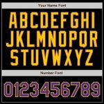 Custom Black Gold Pinstripe Purple Gold Baseball Jersey for Kids and Adults Personalized Black Gold Pinstripe Purple-Gold