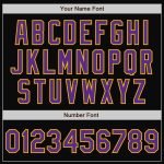 Personalized Black Gold Pinstripe Varsity Letterman Jacket Purple White Full-Snap Bomber Personalized Black Gold Pinstripe