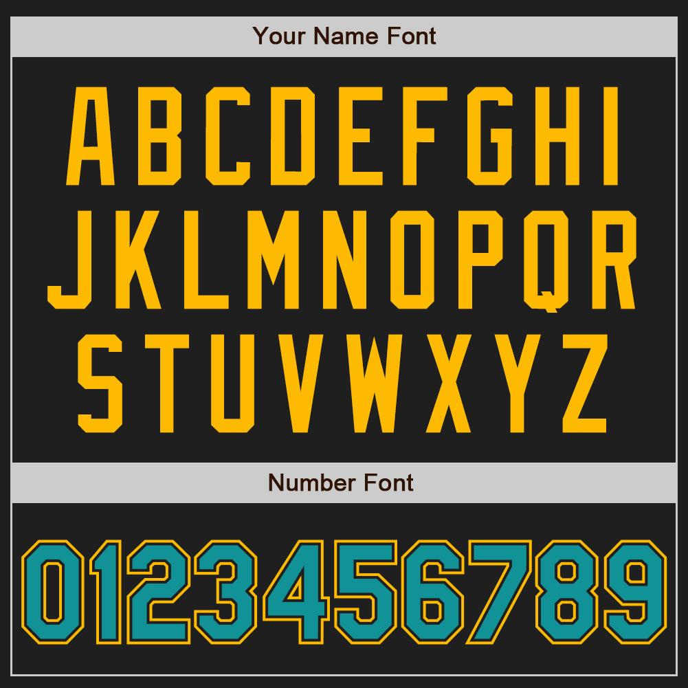 Personalized Black Gold Pinstripe Teal Two-Button Unisex Softball Jersey Team Custom Name and Number Custom Name and Number Black Gold Pinstripe Teal Unisex Softball Jersey - Personalized Two-Button Design Personalized Black - Image 5