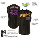 Personalized Black Gold Pinstripe Sleeveless Baseball Jersey for Men and Women Personalized Black Gold Pinstripe White Sleeveless