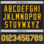 Personalized Unisex Softball Jersey - Black Gold Pinstripe Two-Button Design, Soft Fabric Personalized Black Gold Pinstripe