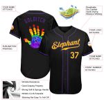 Pride LGBT Personalized Rainbow Baseball Jersey - Black Gold Purple Custom Name & Number Authentic Team Apparel Personalized