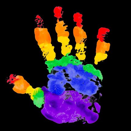 Personalized Pride LGBT Baseball Jersey - Black Gold Purple Rainbow Color Hand Design Personalized Black Gold-Purple Rainbow